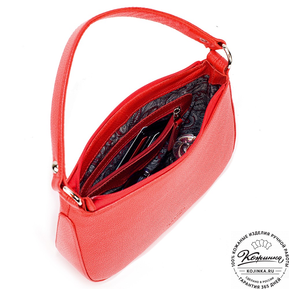 Женская кожаная сумка "Каролина" (красная)