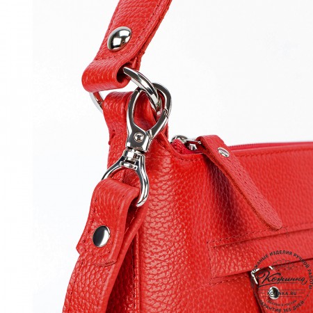 Женская кожаная сумка "Каролина" (красная)