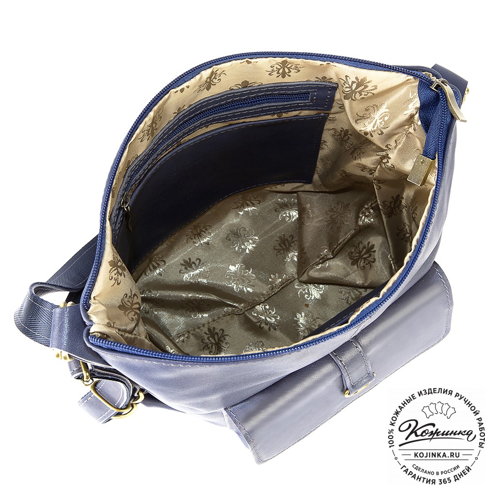 Женская кожаная сумка-рюкзак "Ника" (синяя)