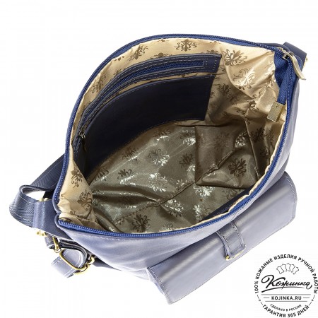 Женская кожаная сумка-рюкзак "Ника" (синяя)