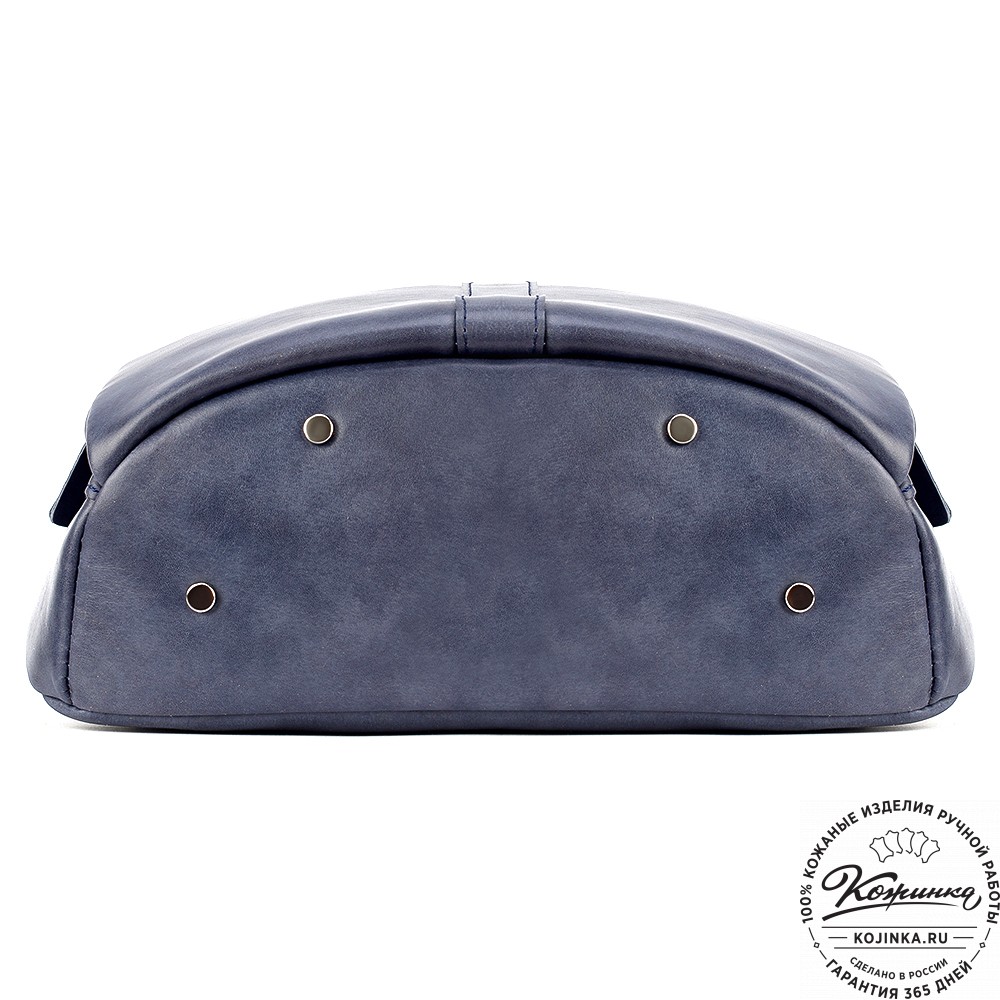 Кожаный рюкзак "Памела XL" (синяя гладкая кожа)