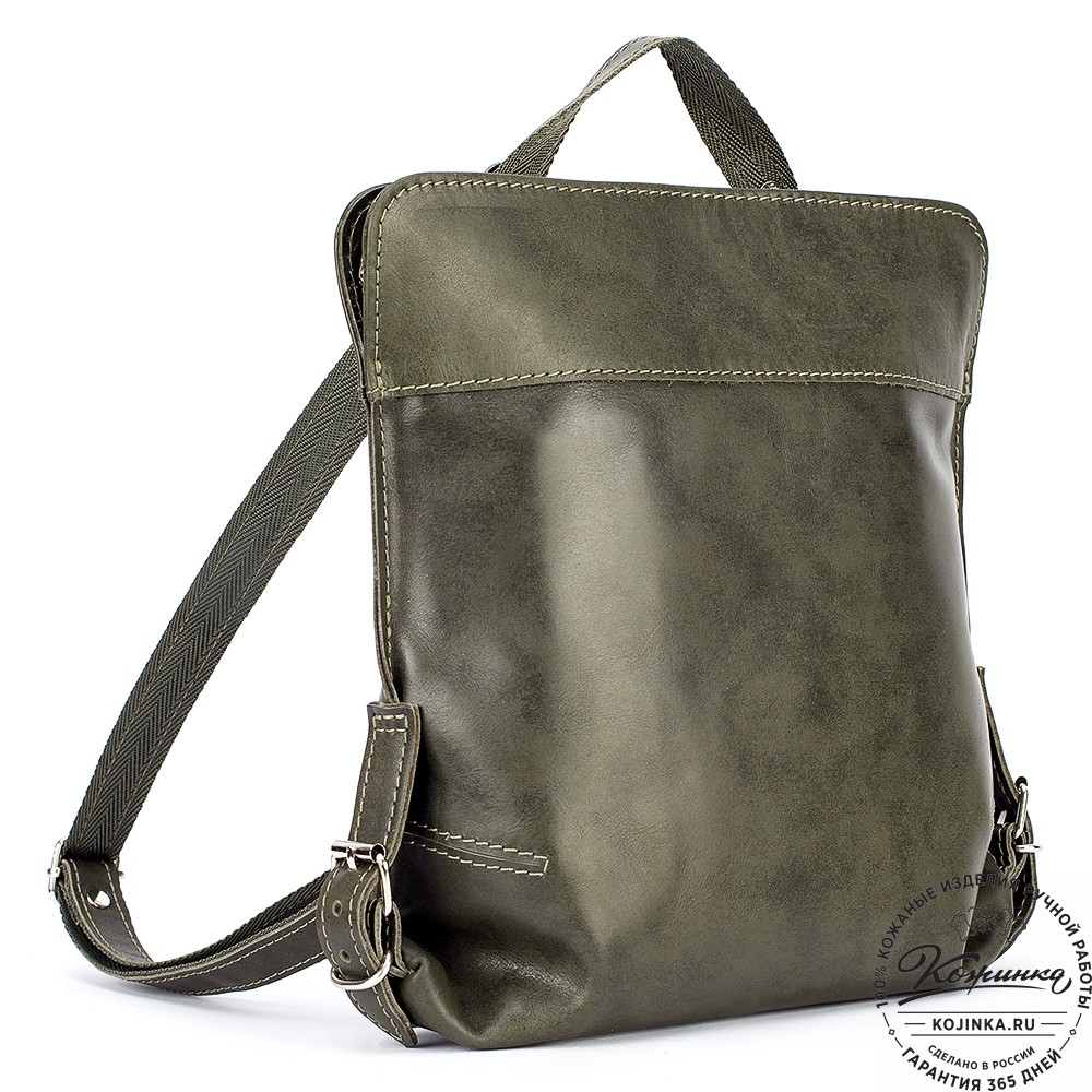 Женский кожаный рюкзак "Салоники" (хаки)