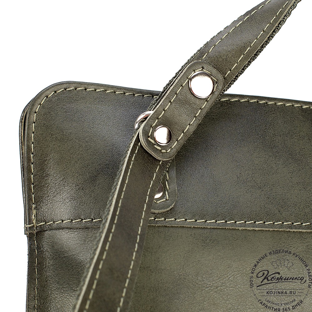 Женский кожаный рюкзак "Салоники" (хаки)