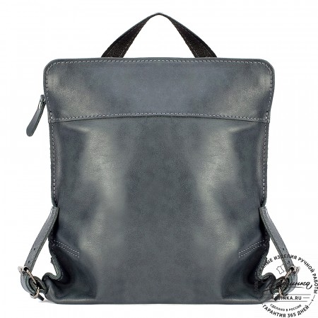 Женский кожаный рюкзак "Салоники" (тёмно-серый)