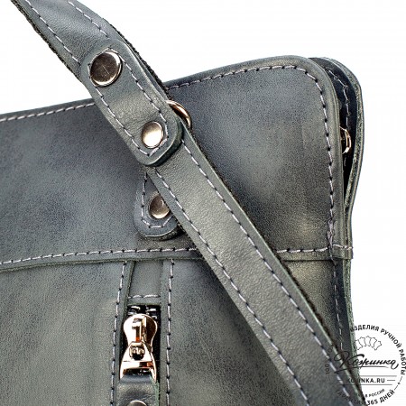 Женский кожаный рюкзак "Салоники" (серый)