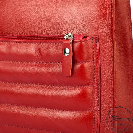 Женский кожаный рюкзак "Скарлетт" (красный)
