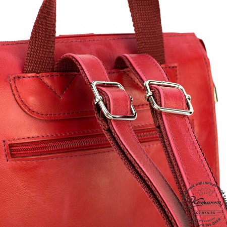 Женский кожаный рюкзак "Скарлетт" (красный)