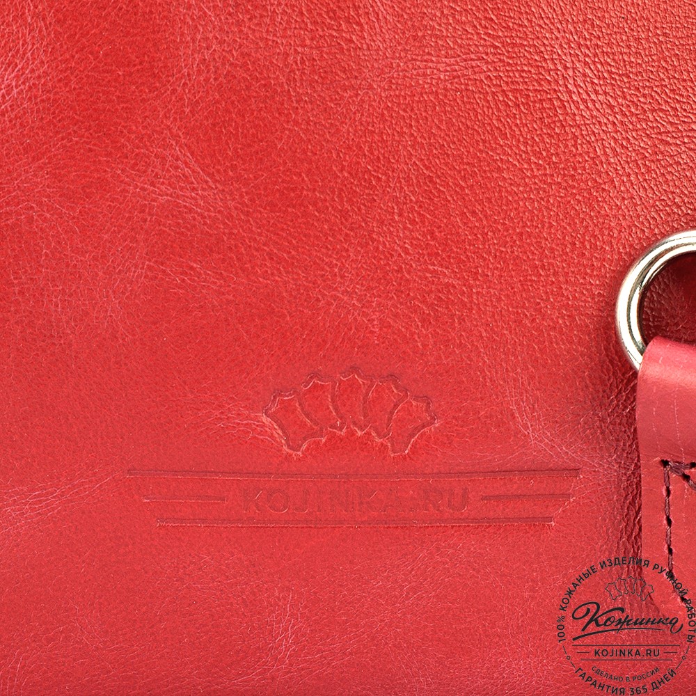 Женский кожаный рюкзак "Скарлетт" (красный)