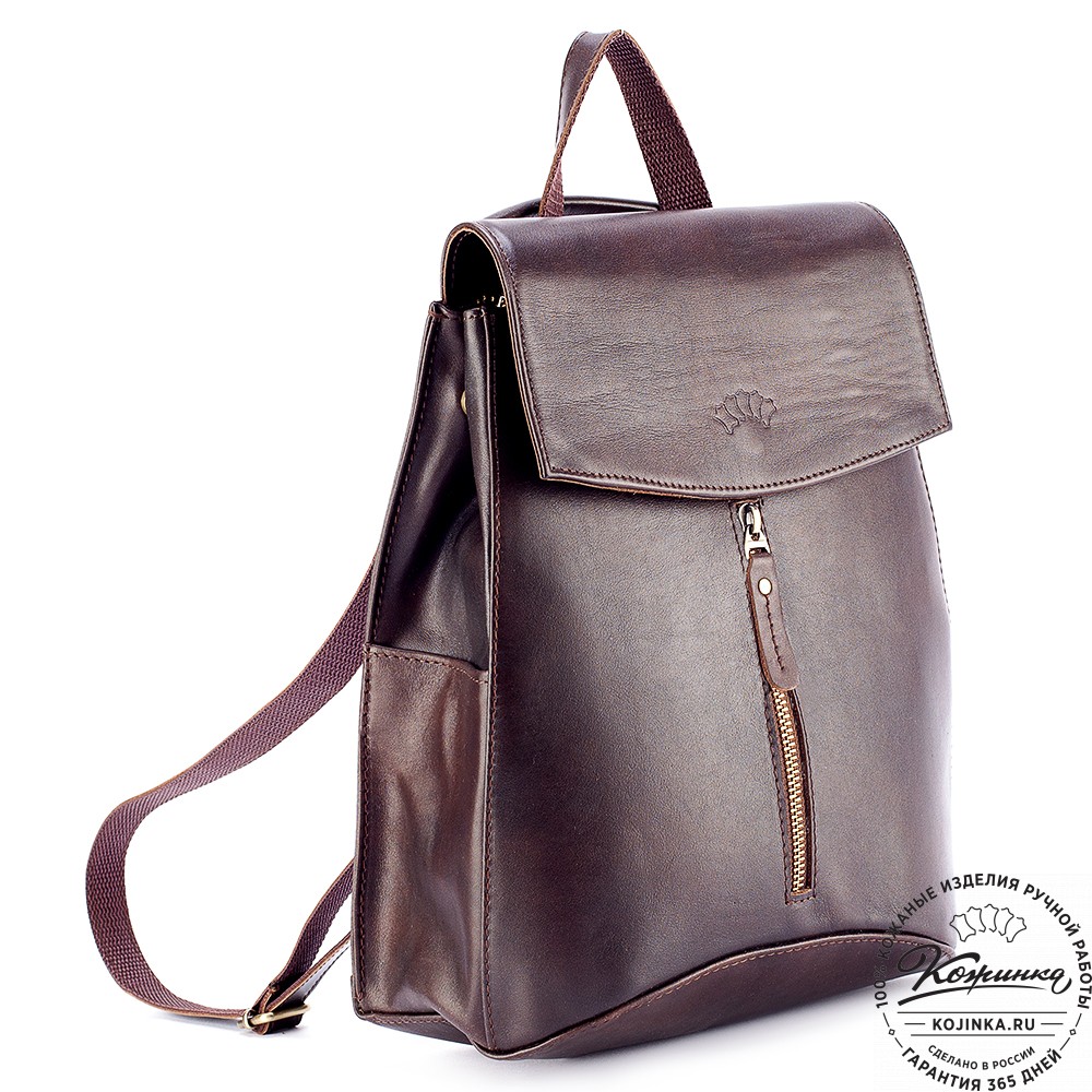 Женский кожаный рюкзак "Ассоль" (коричневая гладкая кожа)