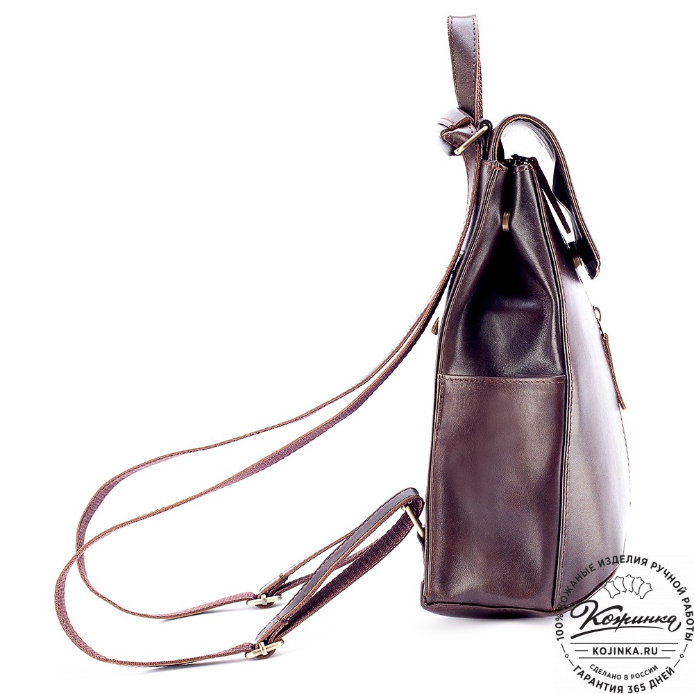 Женский кожаный рюкзак "Ассоль" (коричневая гладкая кожа)