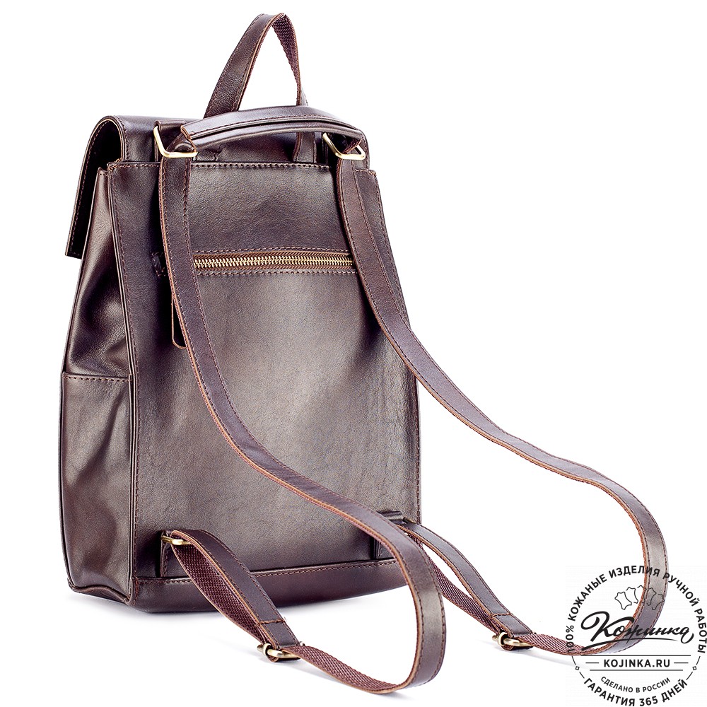 Женский кожаный рюкзак "Ассоль" (коричневая гладкая кожа)