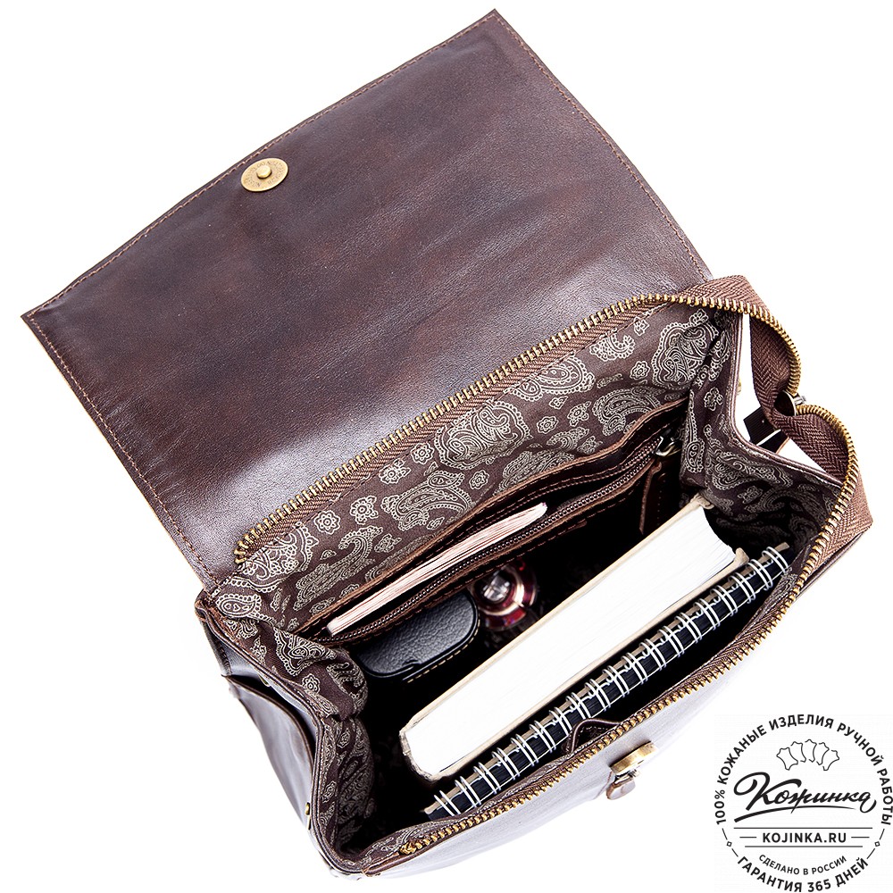 Женский кожаный рюкзак "Ассоль" (коричневая гладкая кожа)