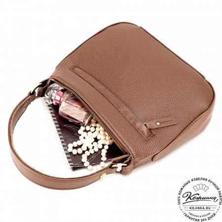 Женская кожаная сумка "Каролина" (светло-коричневая)