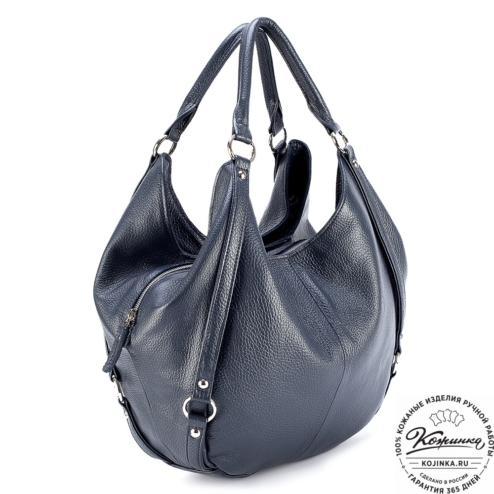 Женская кожаная сумка "Миллениум" (синяя)