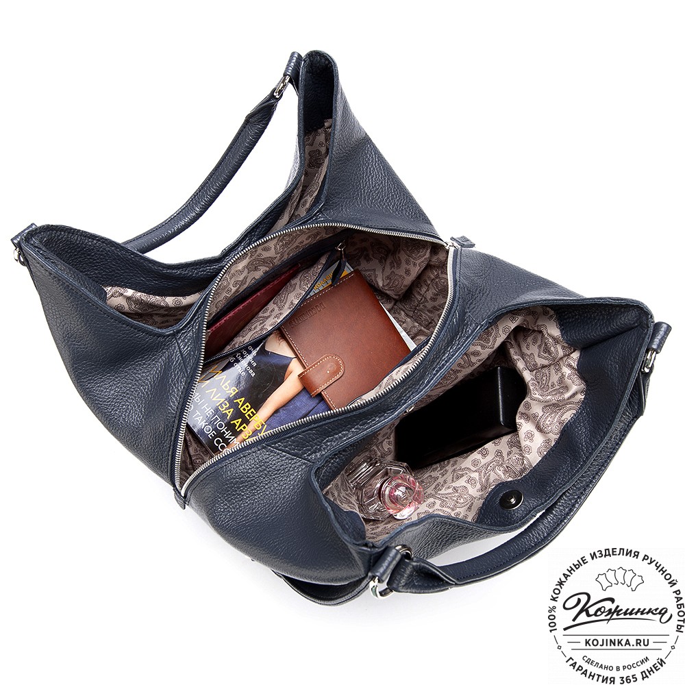 Женская кожаная сумка "Миллениум" (синяя)