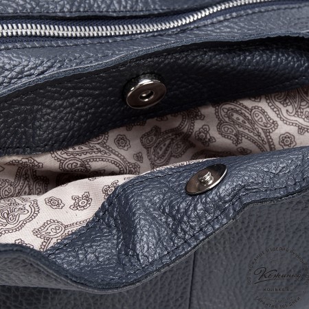 Женская кожаная сумка "Миллениум" (синяя)