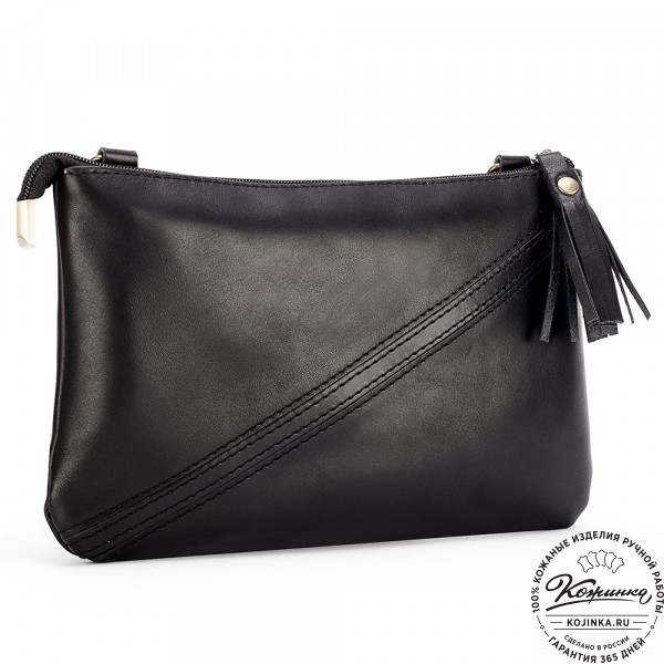Женская кожаная сумка "Шарлота" (чёрная). фото 1