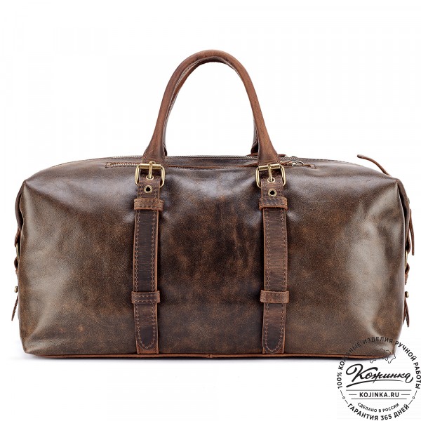 Кожаная дорожно-спортивная сумка Вашингтон (коричневая наппа). фото 1