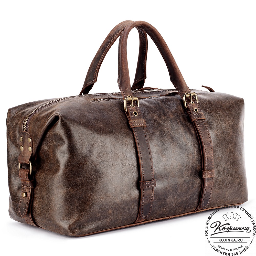 Кожаная дорожно-спортивная сумка Вашингтон (коричневая наппа)