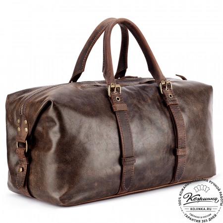 Кожаная дорожно-спортивная сумка Вашингтон (коричневая наппа)