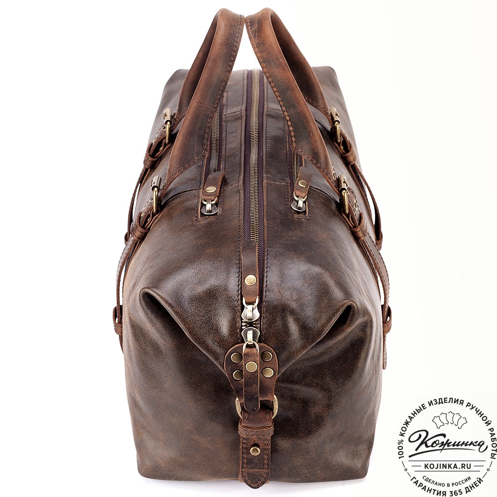 Кожаная дорожно-спортивная сумка Вашингтон (коричневая наппа)