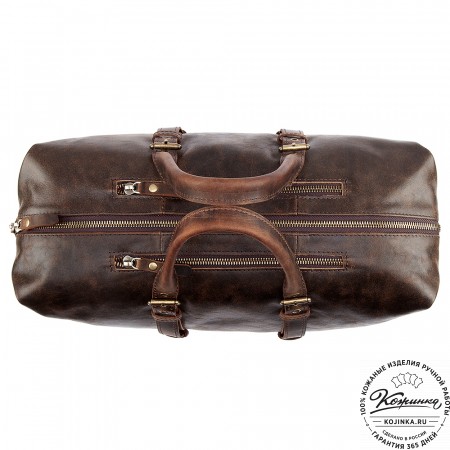 Кожаная дорожно-спортивная сумка Вашингтон (коричневая наппа)