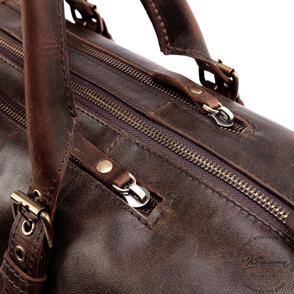 Кожаная дорожно-спортивная сумка Вашингтон (коричневая наппа)