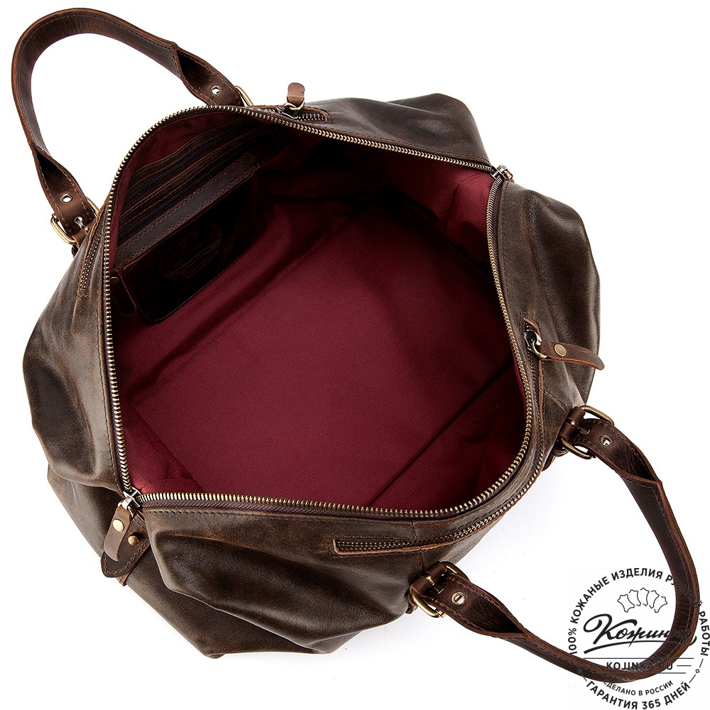 Кожаная дорожно-спортивная сумка Вашингтон (коричневая наппа)