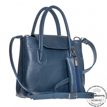 Женская кожаная сумка "Ванесса" (синяя)