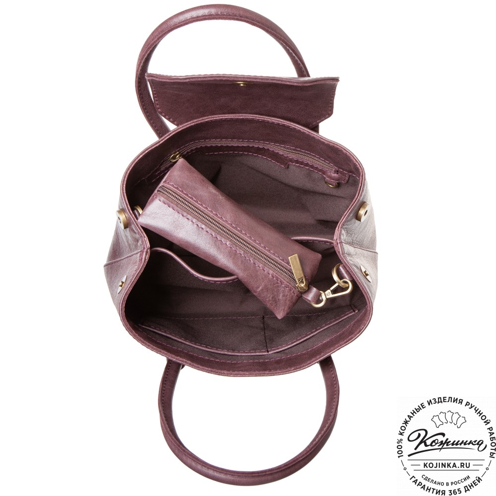 Женская кожаная сумка "Ванесса" (слива)