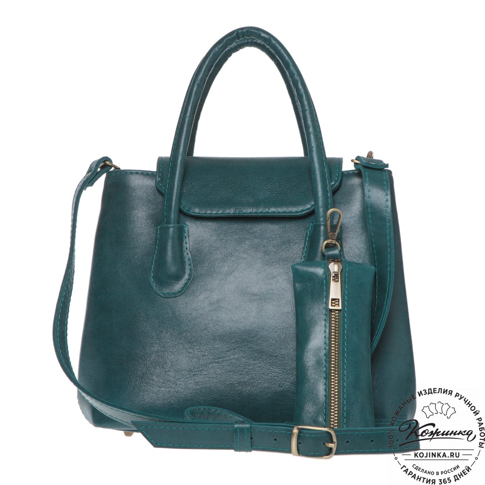 Женская кожаная сумка "Ванесса" (изумруд)