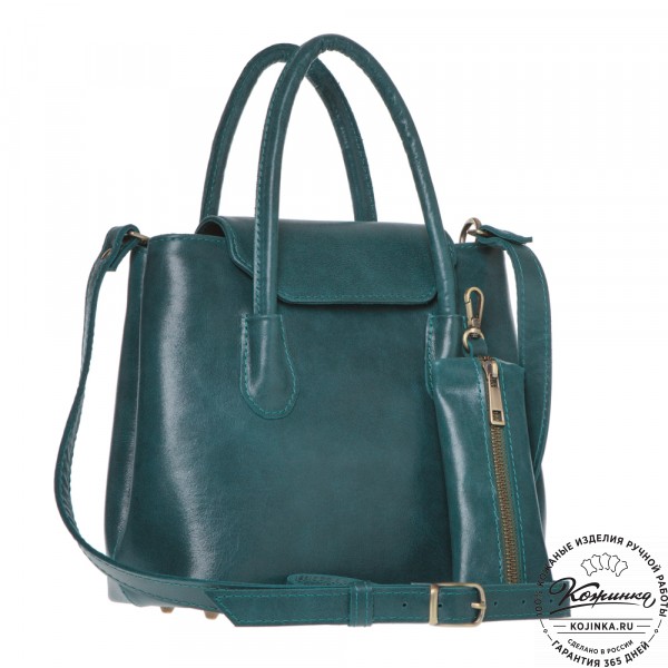 Женская кожаная сумка "Ванесса" (изумруд). фото 1