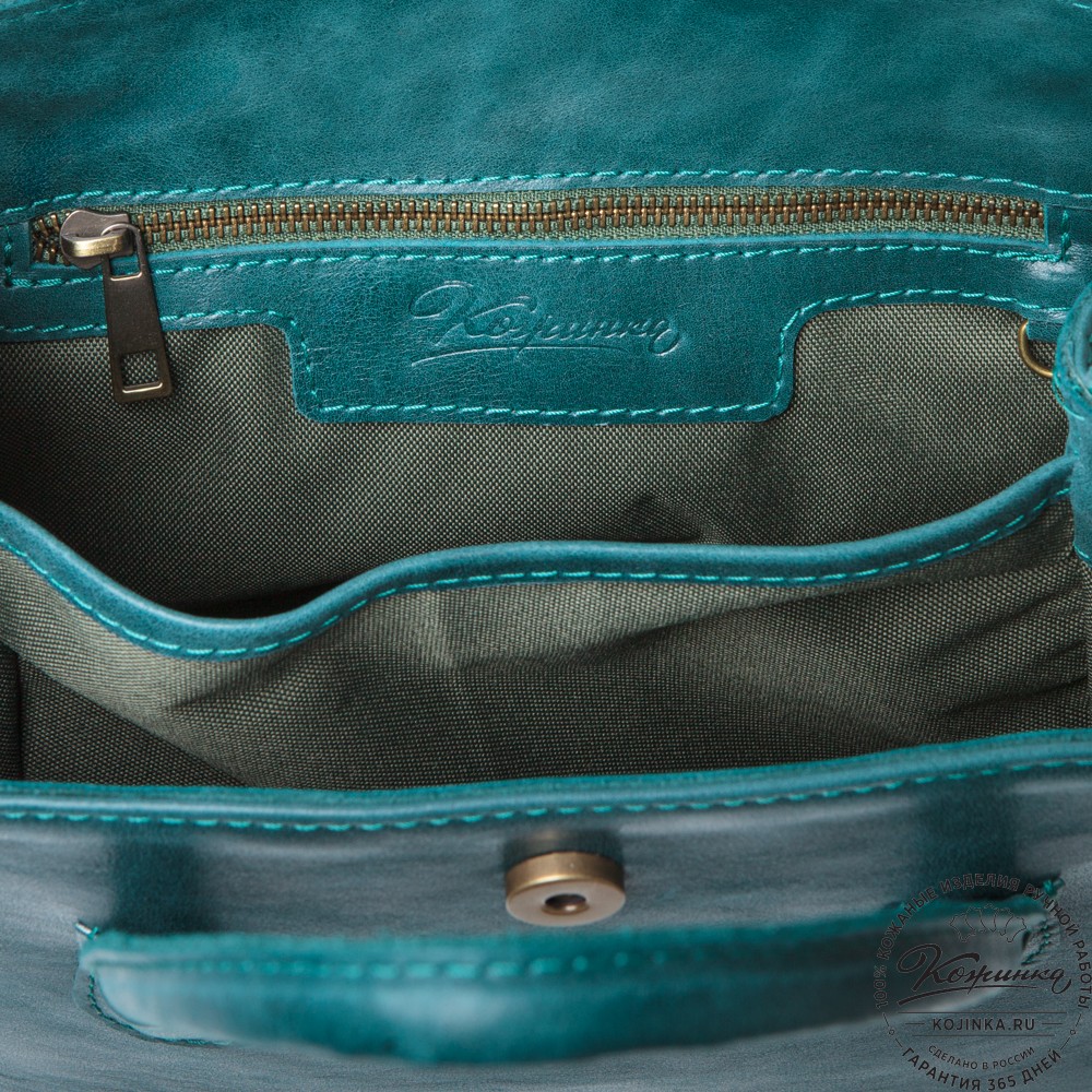 Женская кожаная сумка "Ванесса" (изумруд)