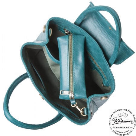 Женская кожаная сумка "Ванесса" (изумруд)