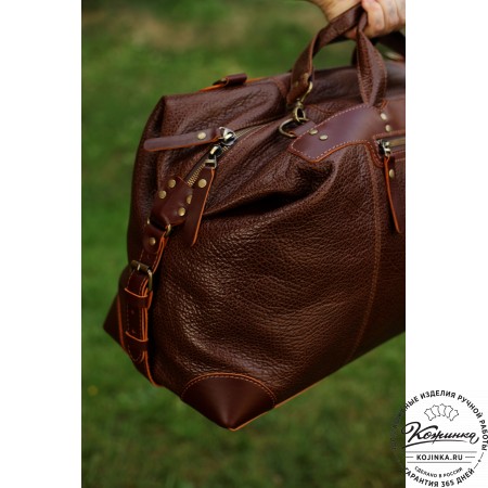 Кожаная дорожная сумка "Сити" (фактура коричневая)