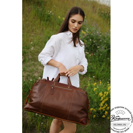 Кожаная дорожная сумка "Сити" (фактура коричневая)