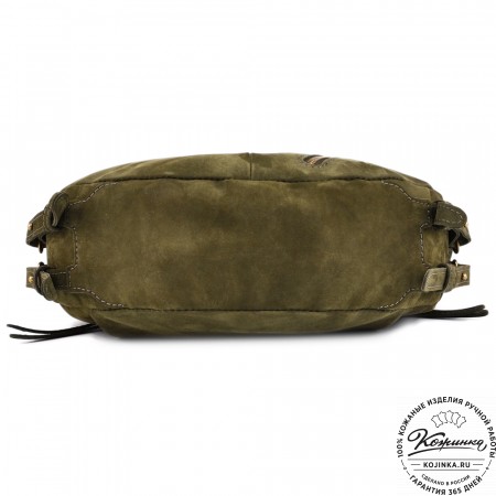 Женская кожаная сумка "Техас" (хаки нубук)