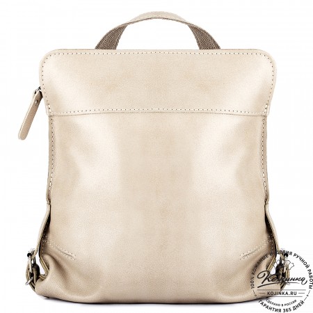 Женский кожаный рюкзак "Салоники" (бежевый)