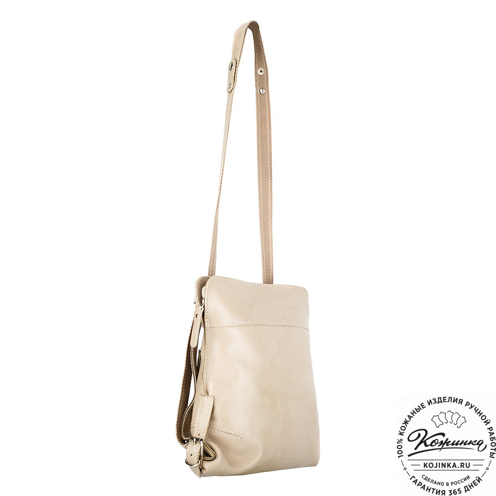 Женский кожаный рюкзак "Салоники" (бежевый)
