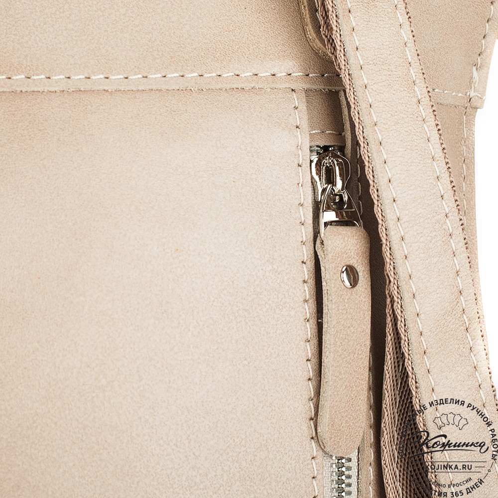 Женский кожаный рюкзак "Салоники" (бежевый)