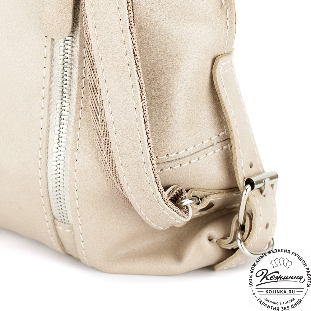Женский кожаный рюкзак "Салоники" (бежевый)