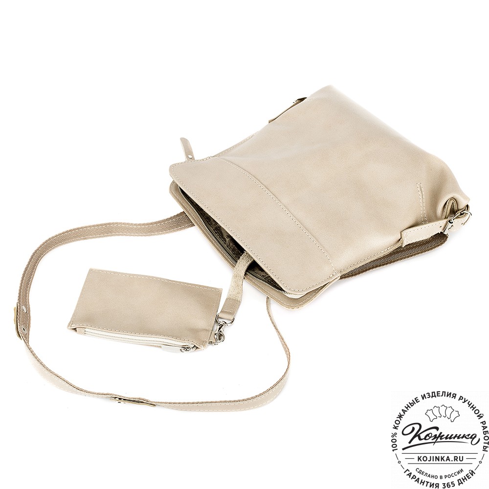 Женский кожаный рюкзак "Салоники" (бежевый)