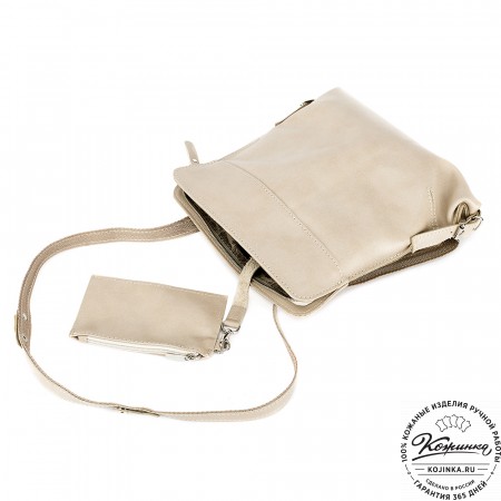 Женский кожаный рюкзак "Салоники" (бежевый)