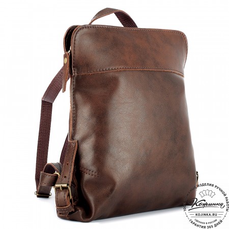 Женский кожаный рюкзак "Салоники" (коричневый)