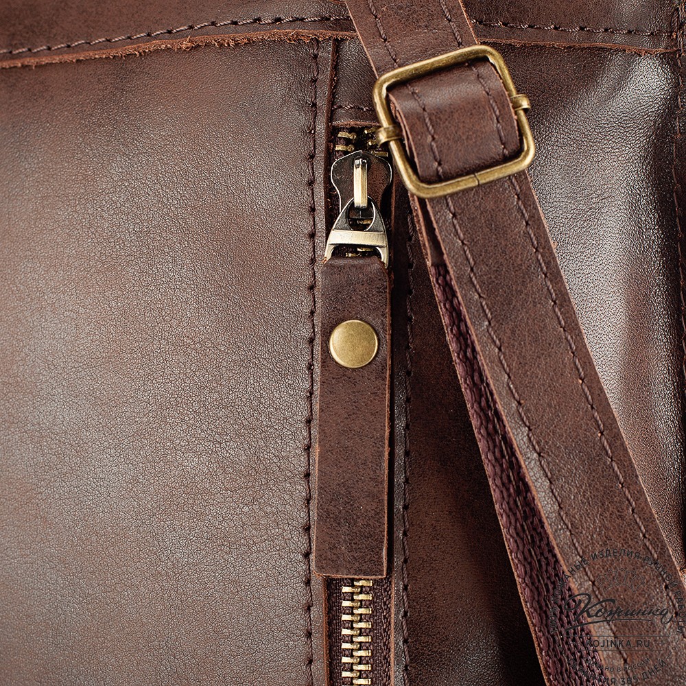 Женский кожаный рюкзак "Салоники" (коричневый)