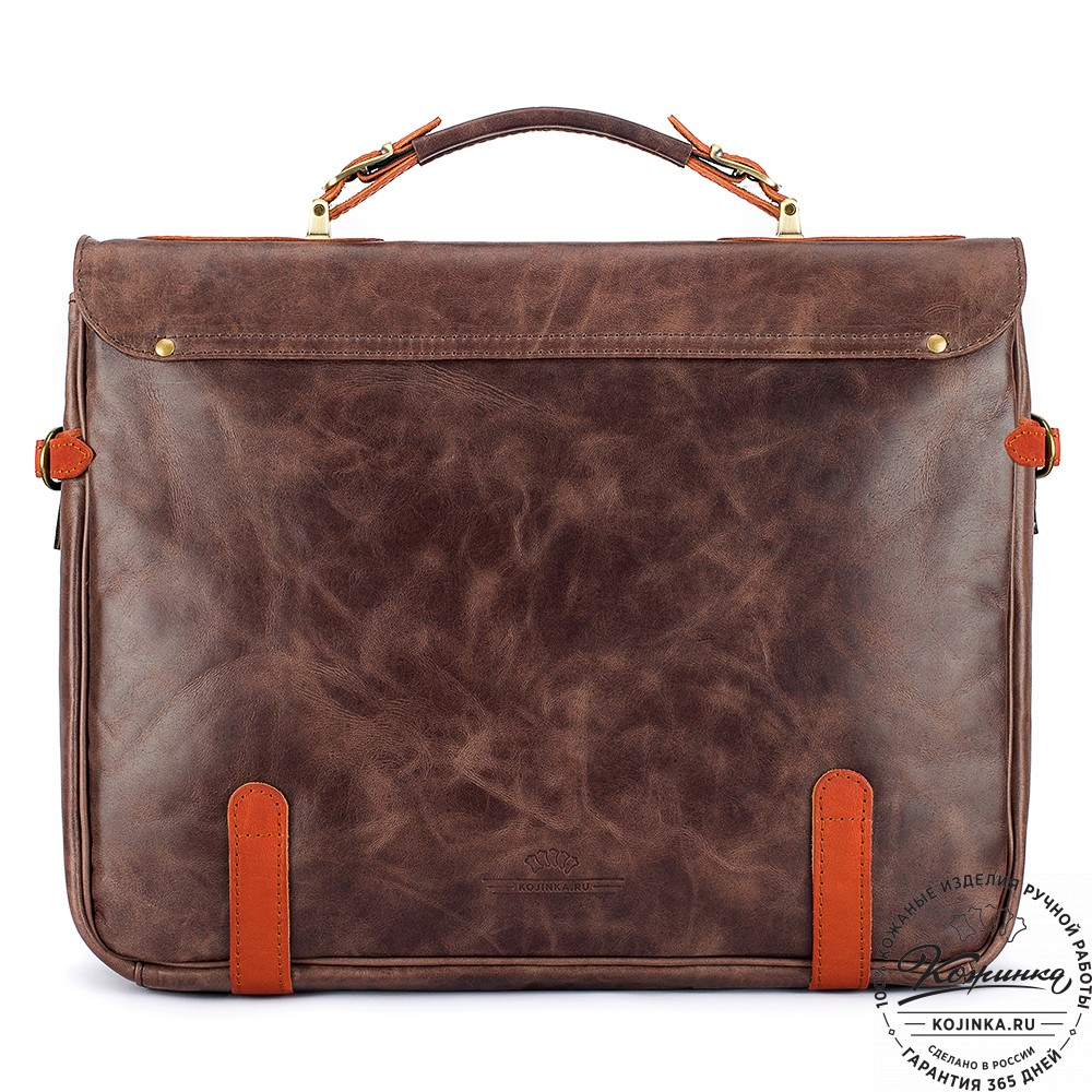 Кожаный портфель "Сталкер" (тёмно-коричневый антик)