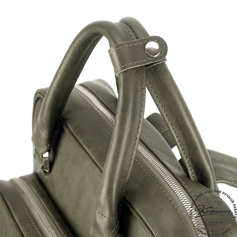 Кожаный рюкзак "Касандра" (хаки гладкая кожа)