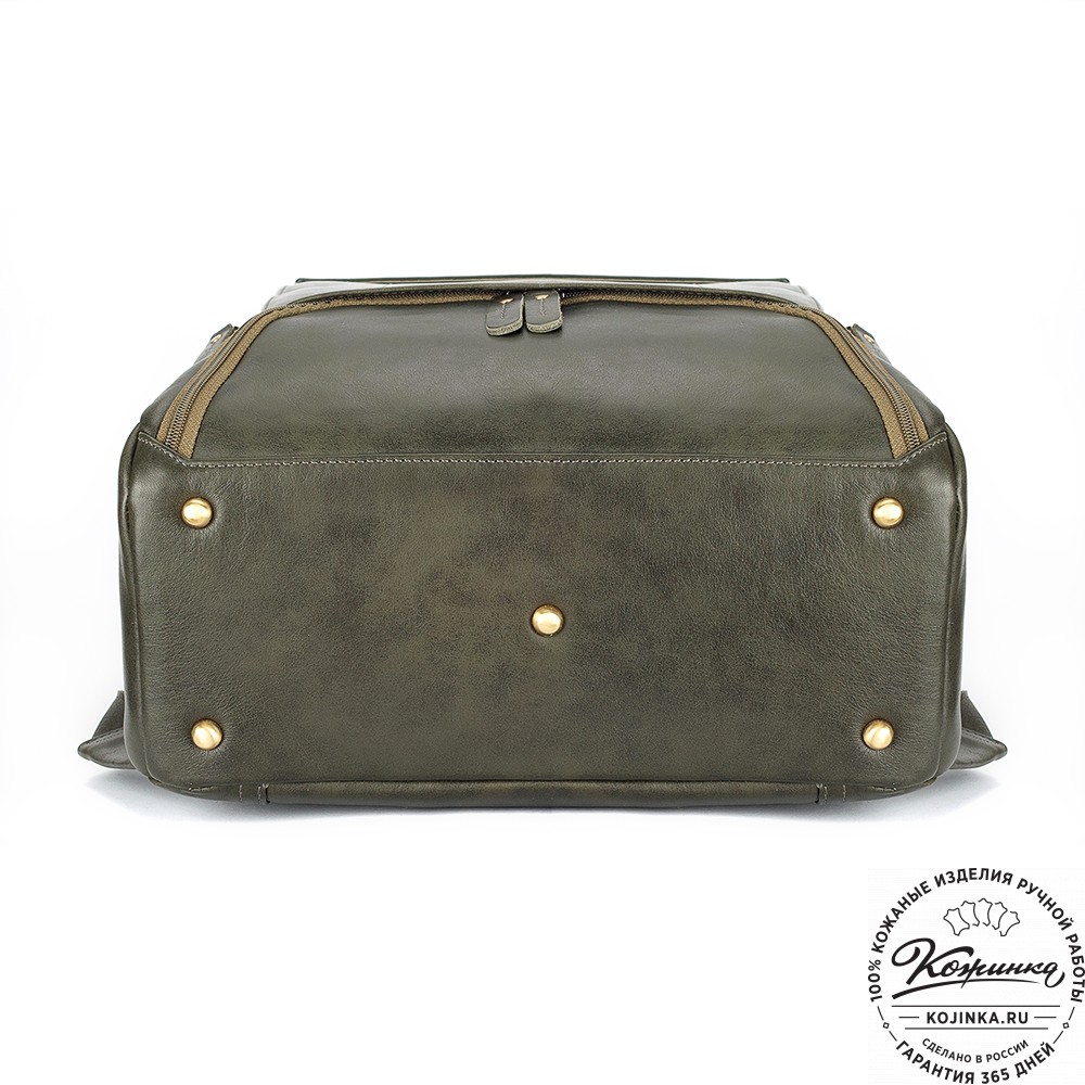 Кожаный рюкзак "Вена" (хаки гладкая кожа)