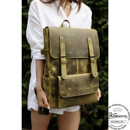 Кожаный рюкзак "Индиго" (лимон крейзи)