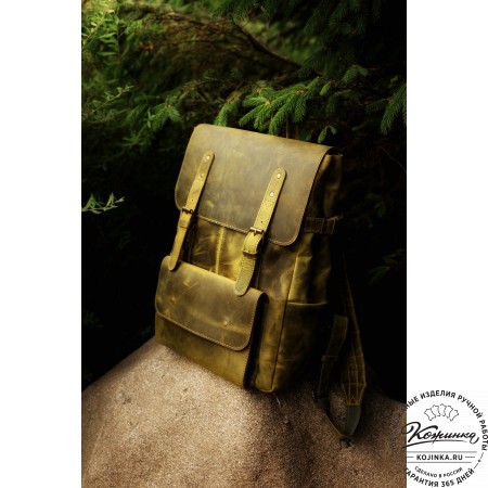 Кожаный рюкзак "Индиго" (лимон крейзи)